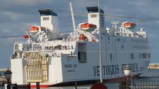 ferry RIGEL VII Ventouris Ferries during mooring at the port of Bari  HD [upl. by Einhorn]