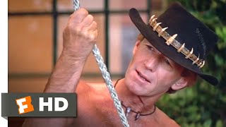 Crocodile Dundee II 1988  Hung from a Rooftop Scene 310  Movieclips [upl. by Neerac]