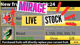 🔴NEW MIRAGE ISLAND Blox Fruits Stock 247 Live  Kitsune Mammoth Leopard Dragon Buddha Dough [upl. by Prady]