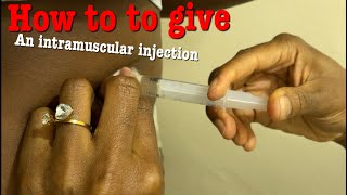 How to give an intramuscular injection in the buttocks IM [upl. by Leahicm]