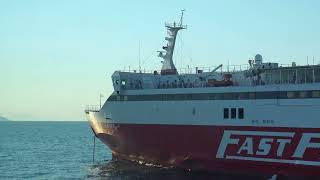 Fast Ferries Andros fouled anchor  Departure from Rafina [upl. by Bottali491]