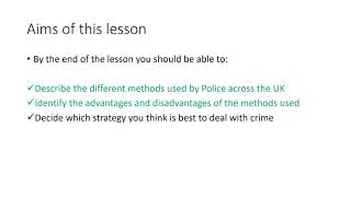 S2 Modern Studies Lesson 5 Are the Police tough enough [upl. by Aeikan]