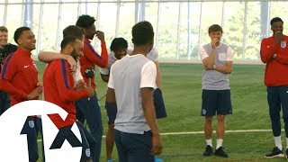 Football Karaoke with Englands Under 21 football team [upl. by Lagas]