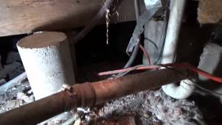 Replacing bathroom floor joist and look at some bad foundation work [upl. by Ttehc]