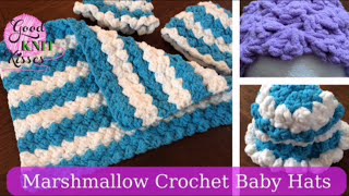 Marshmallow Crochet Baby Hat Crochet Along CAL Closed Captions CC [upl. by Jacky]