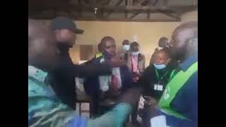 EXSPORTS CS RASHID ECHESA CAUGHT ON CAMERA SLAPPING IEBC OFFICIAL IN MATUNGU [upl. by Kelwin]