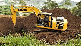 Komatsu PC200 Excavator Working On The Geothermal Waste Pond Construction [upl. by Bosch]