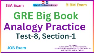 Analogy Practice from GRE Big Book Test 8 Section 1 [upl. by Ttereve]