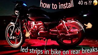 40 rs  How to install led strips in splendor all bikes must watch on breaks [upl. by Ecnerret]