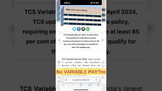 TCS CUT VARIABLE PAY OF SENIOR EMPLOYEES tcs share news nifty [upl. by Ahtabbat827]