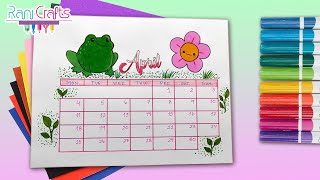 DIY  APRIL CALENDAR  Bullet journal decoration organization ideas [upl. by Llenroc]