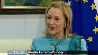 EuroNews  Interview  Benita FerreroWaldner [upl. by Arodnahs]