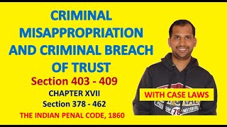 Criminal misappropriation and breach of trust  Section 403  409  The Indian Penal Code 1860 [upl. by Annoik]