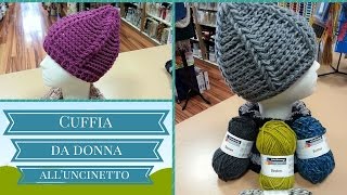 Cuffia da donna semplice e veloce alluncinetto  punto PUFF STICH [upl. by Paine]