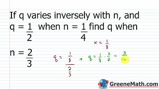 Algebra 1 Lesson 51 How to Solve Inverse Variation Word Problems [upl. by Wons544]