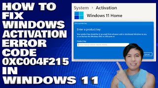 How To Fix Windows Activation with Error Code 0xC004F215 in Windows 1011 [upl. by Baum887]