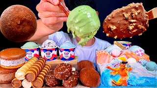 ASMR 머리가 띵🤣베스킨31 아이스크림 초코모찌 초코바 쿠앤크 마카롱 파도케이크 먹방 Chocolate Ice Cream Choco Bar Choco Mozzi MuKBang [upl. by Inessa]