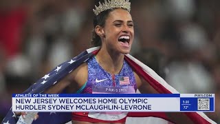 New Jersey Olympian honored at homecoming [upl. by Nomael]