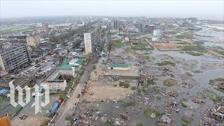 View the destruction from Cyclone Idai in Mozambique [upl. by Naujej]