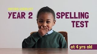 Smart 4 Year Old  Doing Year 2 Spelling Test [upl. by Atteynod]