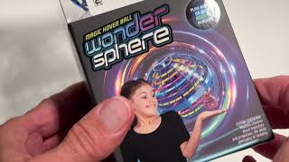 Unboxing the flying Magic Hover Ball Wonder Sphere Boomerang Ball [upl. by Llenhoj]