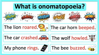 What is onomatopoeia 🤔  Onomatopoeia in English  Learn with examples [upl. by Polito]