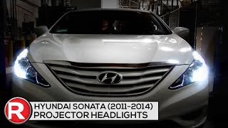 DIY Install SpecD Projector Headlights Hyundai Sonata 20112014 LED DRL  Black or Chrome [upl. by Fishback913]