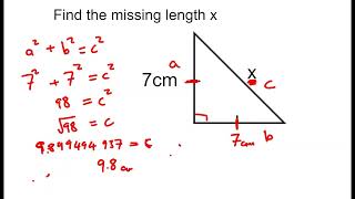 Pythagoras  right angle isosceles triangles [upl. by Land]