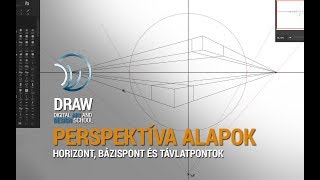 Perspektíva Alapok  Horizont bázispont és távlatpontok [upl. by Hara]