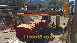 Semi truck loses stacks at the 11foot88 bridge [upl. by Sherrill839]