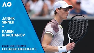 Jannik Sinner v Karen Khachanov Extended Highlights  Australian Open 2024 Fourth Round [upl. by Novel846]