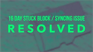 16 Day Stuck Block  Syncing Issues Resolved [upl. by Lalita]