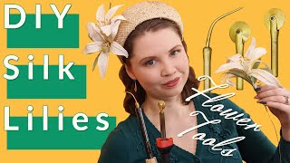 DIY Silk Lilies for St Catherines Day  Making Flowers Using Tools [upl. by Trebeh]