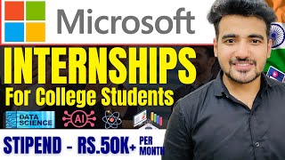 NEW Microsoft Launch Internships 2023 For Students  50 Work From Home  Data Science Internship [upl. by Rothenberg]