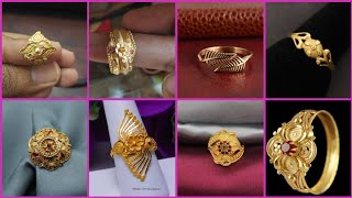 Latest Gold Ring Design LightWeight For Girl WomenLatest Gold Ring Design For Engagement [upl. by Virnelli]