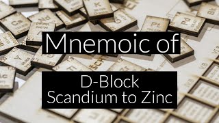 Mnemonic of transition elementsperiod 4Periodic tableDBlock [upl. by Cherish]