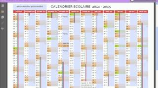 Personnaliser le calendrier scolaire annuel 2014 2015 Calenweb [upl. by Akemot675]