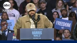 Eminem introduces Barack Obama at Kamala Harris rally in Detroit [upl. by Ialohcin]