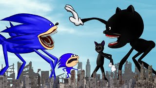 SHIN SONIC TAPES vs CARTOON CAT TAPES  Animation Drawing Cartoon [upl. by Amorette]