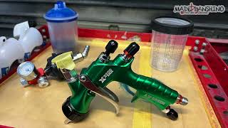 使える激安スプレーガン AIR GREEN 「 x2020 」 spray gun  wide fan pattern LVMP  HVLP [upl. by Drummond616]