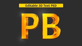 How To make 3d text in photoshop  Editable 3D Text Design  Photoshop Tutorials [upl. by Arbmahs]