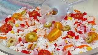 🍜 ENSALADA DE ARROZ 🌽🍅FRESCA Y LIGERA 🌞 BEATRIZ COCINA [upl. by Gala231]