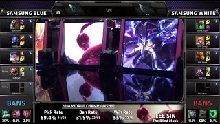 Samsung White vs Samsung Blue  Game 3 Semi Finals S4 Worlds LOL 2014 Playoffs  SSW vs SSB G3 [upl. by Ylrae954]