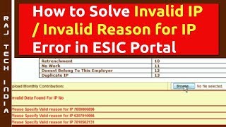 How to Solve Invalid Data Found for IP no in ESIC [upl. by Alletneuq421]