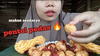 makan seadanya ‼️ pentol pedas [upl. by Wina]