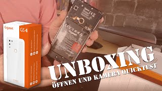 Gigaset GS4 Unboxing Akkutausch und Kamera Quick Test [upl. by Emmi]