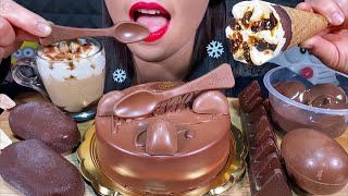 ASMR CHOCOLATE CAKE PROFITEROLE MAGNUM ICE CREAM CHOCO EGG MASSIVE Eating Sounds [upl. by Ahserak]