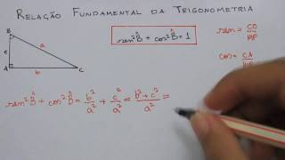 Relação Fundamental da Trigonometria  1ª Demonstração [upl. by Lisha946]