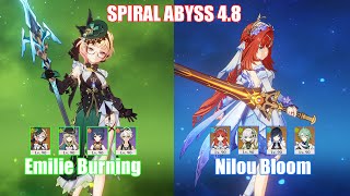 C0 Emilie Burning amp C0 Nilou Bloom  Spiral Abyss 48  Genshin Impact [upl. by Eemyaj22]