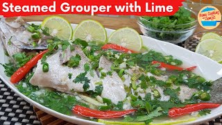 ThaiStyle Steamed Grouper Fish with Lime Recipe [upl. by Idihc]